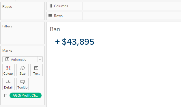 A BAN showing plus 43,895 dollars